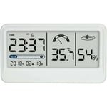 Memkey - Hygromètre numérique Jauge électronique de température et d'humidité avec Affichage de l'heure et de la Date lcd Thermomètre d'intérieur