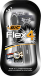 Pack of 3 BIC Flex 4 Comfort men's razors with lubricating strip