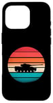 Coque pour iPhone 16 Pro Silhouette de réservoir de coucher de soleil vintage