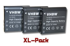 vhbw 3x Batteries compatible avec Jay-Tech Videoshot DDV-R8, Full-HD 12z appareil photo reflex (950mAh, 3,6V, Li-ion)