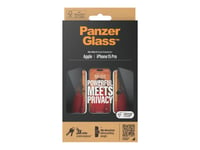 Panzerglass - Skärmskydd För Mobiltelefon - Ultrabred Passning - Glas - Med Sekretessfilter - Ramfärg Svart - För Apple Iphone 15 Pro