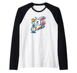 Alice in Wonderland - We're All Mad White Rabbit Mad Hatter Raglan Baseball Tee