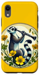 Coque pour iPhone XR Lemur jouant d'une clarinette Illustration Mignon Band Class Art