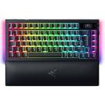 Razer BlackWidow V4 Pro 75% - Wireless Hot-Swappable Gaming-Keyboard - OLED display (command dial, 4K Hz & Bluetooth connectivity, magnetic palm rest) US Layout ISO | Black