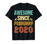 Cool 05th Birthday Born In February Being Awesome Since 2020 T-Shirt