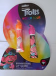 2 x Disney Troll Lip Gloss GIFT SET  Shiimering Lip Gloss poppy & barb lip gloss