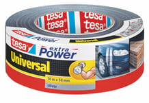 tesa extra Power Universal - Ruban Adhésif Toilé pour Réparations, Fixation, Regroupement, Étanchéité ou Emballage - Gris - 50 m x 50 mm