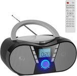 Lecteur CD Portable Lecteur CD Enfant Boombox Lecteur CD Bluetooth Poste Radio CD avec écouteurs Support Radio FM Fonction mémoire Prise USB AUX 3,5 mm