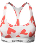 Calvin Klein Unlined Bralette W Remembered Hearts PT Orange Odessey (M M)