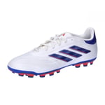 adidas COPA Pure League Football Boots Artificial Grass, Cloud White/Lucid Blue/Solar red, 7.5 UK