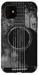 Coque pour iPhone 11 Guitare acoustique, vintage, vieilli, musique rock & roll