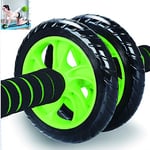 CHTY Abdominal Exercise Double Wheel Abdominal Wheel Abdominal Fitness Equipment with Foam Handle-abdominal Wheel,green2