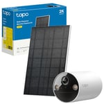 Tapo 2K Solar Security Camera Kit with Rechargeable Battery and Solar Panel for Continuous Power, Indoor & Outdoor Wireless CCTV, Color Night Vision, AI Detection, Works with Alexa & Google(TC82 KIT)