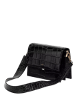 JW PEI Vegan Leather Mini Flapover Crossbody Bag, Black Croc