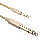 Câble Audio 3.5mm vers 6.35mm Stéréo Jack, Nylon Tressé Jack Stéréo 6.35 Mâle vers 3.5 Mâle Compatible avec Piano Électronique Amplificateur Guitare Ordinateur Smartphone Chaîne HiFi etc