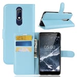 Nokia 5.1      Pu Wallet Case    [Lightblue]