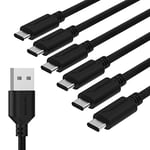 SABRENT Câble USB C 1.8m, type A vers C, charge rapide usb-c, haute vitesse Data cable, peut être utilisé comme câble de transfert de données pc portable, MacBook iPhone Galaxy (Lot de 6) (CB-C6X6)