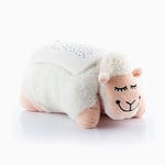 InnovaGoods - Peluche Veilleuse Enfant Lumineuse LED Mouton, Projette Étoiles, 3 Couleurs Lumière, Arrêt Automatique 50 Min, Touché Doux, pour Garçons et Filles, +3 Ans, Blanc, ABS Coton Polyester