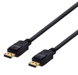 DELTACO DisplayPort cable, 4K UHD, 21.6 Gb/s, 5m, black