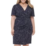 DKNY Women's Pd2k1327-qyv-20w Dress, Navy/Pink, 24 Plus