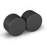 Realth Neodymium Magnets Disc with Epoxy Coating Black 25mm*2mm 12 Pack Strong Permanent Magnet for Fridge Office Science Project and Craft (MDB250212)