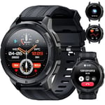 OUKITEL BT10 Smart Watch for Men, Bluetooth Voice Call for Android iOS Phone, 1.43" AMOLED Screen Fitness Watch with Heart Rate/SpO2/Blood Pressure/Sleep Monitor, 123 Sport Mode, IP68 Waterproof