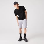 Lacoste Short en coton mélangé stretch uni Taille XS Gris Chine