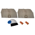 10 x Vacuum Cleaner Dust Bags & Filters Fresheners For VAX 3 in 1 Multifunction 