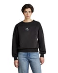 G-STAR RAW Women's Graphic Insert Sweatshirt, Black (dk black D21257-C876-6484), L