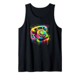 Splash Art Vintage Telephone Landline Dial Tank Top