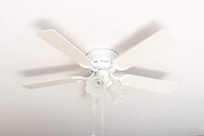 Kisa Deluxe Ceiling Fan 105 cm White Blade White / Maple Including Lighting and Pull Switch