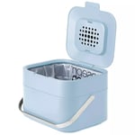 Joseph Joseph Food Waste Caddy With Odour Filter Steel Handle 4 Litre Grey Blue