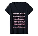 Womens Funny Personal Trainer V-Neck T-Shirt