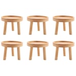 6X Support de Plante en Bois Pot Fleur Base Tabouret Haut Balcon Succulente étagère à Fleurs Ronde pour Intérieur Extérieur