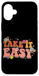 iPhone 16 Plus Take It Easy Retro Floral Motif Case