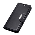 Mipcase Flip Phone Case with Magnetic Buckle, Leather Phone Cover with Card Slots and Wallet, Shockproof Kickstand Phone Shell for OnePlus 5T (Black)