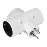 Amig - Prise d'alimentation Type Schuko 3 Voies Mod.3208 avec Prise de Terre pour connecter des appareils électriques | Adaptateur Mural Triple Horizontal | Tension Max 250 V | Ampérage Max : 10/16 A