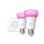 Philips Hue White and colour ambience Starter kit: 2 E27 smart bulbs (1100)