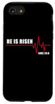 Coque pour iPhone SE (2020) / 7 / 8 He is Risen – Jesus Heartbeat Pulse Christian Faith EKG