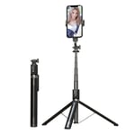 Utdragbar selfiestick/tripod med Bluetooth-fjärrkontroll Svart