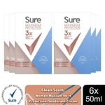 Sure Women Maximum Protection Clean Scent Anti-Perspirant, 6 Pack, 45ml