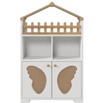 Gutent - Bibliothèque en bois blanc avec moulure de porte papillon, combinaison d'un buffet et d'une bibliothèque, buffet avec fonction de rangement