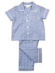 Mini Vanilla Boys Blue Bllue and White Check Cotton Pyjama Set - Blue & White - Size 9-10Y