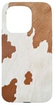 iPhone 15 Pro Natural Cowhide Brown Cow Rustic Case