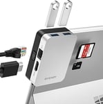 BYEASY Station d'accueil Surface Pro 8, hub USB-C 6 en 1 Microsoft Surface Pro 8 avec HDMI 4K, Ethernet LAN 1000 m, Lecteur de Carte SD/TF, 2 USB 3.0 – Spécialement conçu pour Surface Pro 8