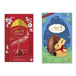 Lindt Lindor Milk Chocolate Easter Egg Medium, 215g - Contains Milk Chocolate Truffles with a Smooth Melting Filling - Easter Gift & Gold Bunny Milk Chocolate Easter Egg Medium