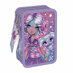 Trousse 3 Compartiments Estrelia Nebulous Stars Avec Accessoires Coloriage et Dessin Crayons, Feutres, Règle, Ciseau - Enfants à partir de 8 Ans - Cadeau Papeterie Pratique, Créatif Fille