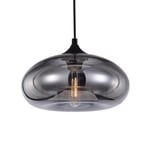 Suspension ronde Bronks en verre gris E27 ⌀.28 x H.98 cm Lussiol