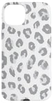 iPhone 15 Plus White Gray Cheetah Leopard Print Animal Skin Cute Trendy Case