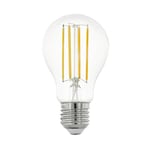 Eglo Connect.z Smart Home E27 LED Filament Light Bulb, A60, ZigBee, app and Voice Control, dimmable, Neutral White, 806 Lumen, 6 watt, Vintage Lightbulb Transparent